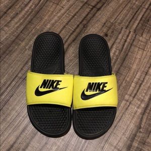 Lime Green Nike Slides